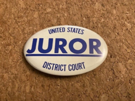 Vintage United States District Court Juror Pinback Pin Button Collectibl... - £12.80 GBP