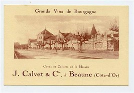 J Calvet &amp; Cie a Beaune ( Cote-d Or) Grands Vins de Bourgne Ad Card France  - $11.88