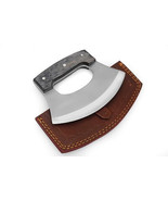 WARIVO KNIFE Handmade Ulu Knife Pizza Cutter Rocker Knife Mezzaluna Knif... - $121.49