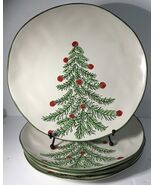 4 Dinner Plates Eli + Ana Handmade Ceramic Christmas Tree Erma 10.75” New - $72.43 CAD