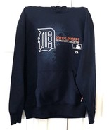 Detroit Tigers Sweatshirt Hoodie L Pre-Owned Navy Dark Blue 2011 Playoffs - £15.80 GBP