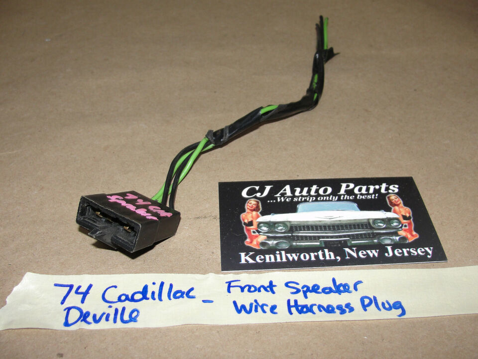 OEM 74 Cadillac Deville RADIO FRONT SPEAKER WIRE HARNESS CONNECTOR PLUG - $19.79