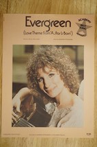 Vintage Piano Sheet Music Evergreen Love Theme From A Star Is Born Streisand - £8.69 GBP