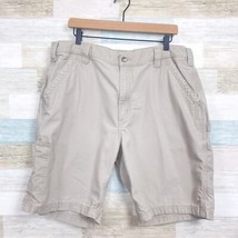 Carhartt Canvas Cargo Work Shorts Tan Original Fit Hiking B147 Mens 38x10 - $29.69