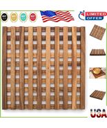 Stunning 10x10 Acacia Wood Trivet - Unique Woven Design for Elegant Serving - $886.04 MXN