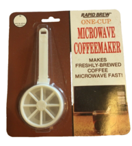 Vintage 1991 TOPS Rapid Brew One Cup Microwave Coffee Maker Model 47-333 Package - £13.88 GBP