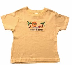Flagler Beach Embroidered T Shirt Kids Size 4 Sun Palm Tree - £6.26 GBP