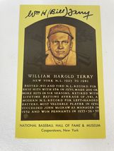 Bill Terry (d. 1989) Signed Autographed Hall of Fame Plaque Postcard - C... - $49.99