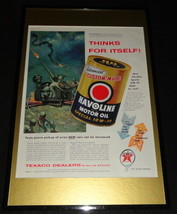 1955 Havoline Motor Oil Framed 11x17 ORIGINAL Advertising Display  - $59.39