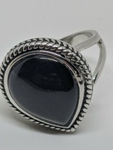 Vintage Sterling Silver 925 ATI Thailand Black Onyx Ring Size 8 - £19.68 GBP