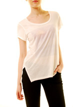 SUNDRY Womens T-Shirt Essential Short Sleeve Printed Lightweight White Size S - £29.12 GBP