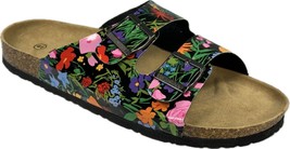 Women&#39;s Flower Printed Slide Sandals with Buckles Size 9 - £31.96 GBP