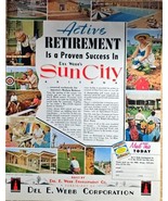 SUN CITY - RETIREMENT - Del E Webb Corp -1960 Vintage Print Ad - $10.12