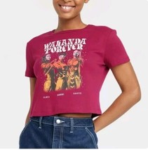 Wakanda Forever Women&#39;s Maroon Cropped T-shirt Size Medium New With Tags - £8.64 GBP