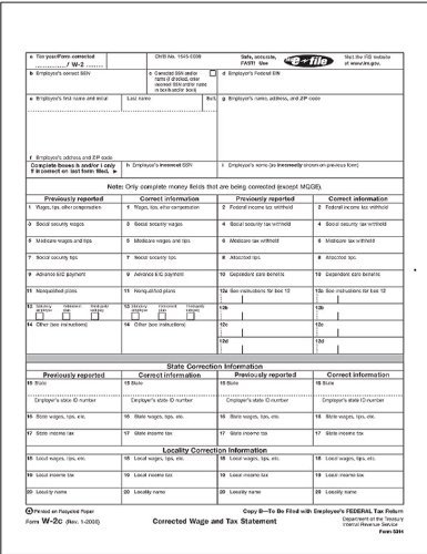 EGP IRS Approved W-2C Laser Tax Form, Employee Copy B, Quantity 100 Reci... - $16.05