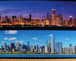 24.5&quot; X 44&quot; Panel View of Chicago City Skyline Landscape Cotton Fabric D... - $9.45