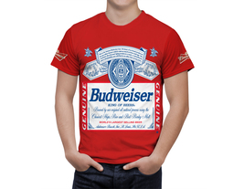 Budweiser Beer Red T-Shirt, High Quality, Gift Beer Shirt - £25.01 GBP