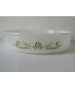 Vintage Glassbake Round baking dish pan pie plate Jeannette Green Daisy ... - $148.18 MXN