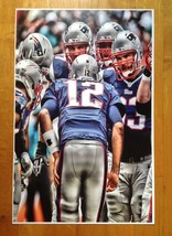 Tom Brady &amp; New England Patriots Huddle  Frameable Poster 17 X 11  Superbowl LII - £12.69 GBP