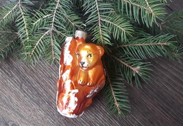 Tiger on the tree Christmas glass ornament, Blown Glass Christmas,Handma... - £11.12 GBP