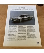 Cadillac De Ville Luxury Sedan Car 1987 Vintage Print Ad Original DeVille - $9.49