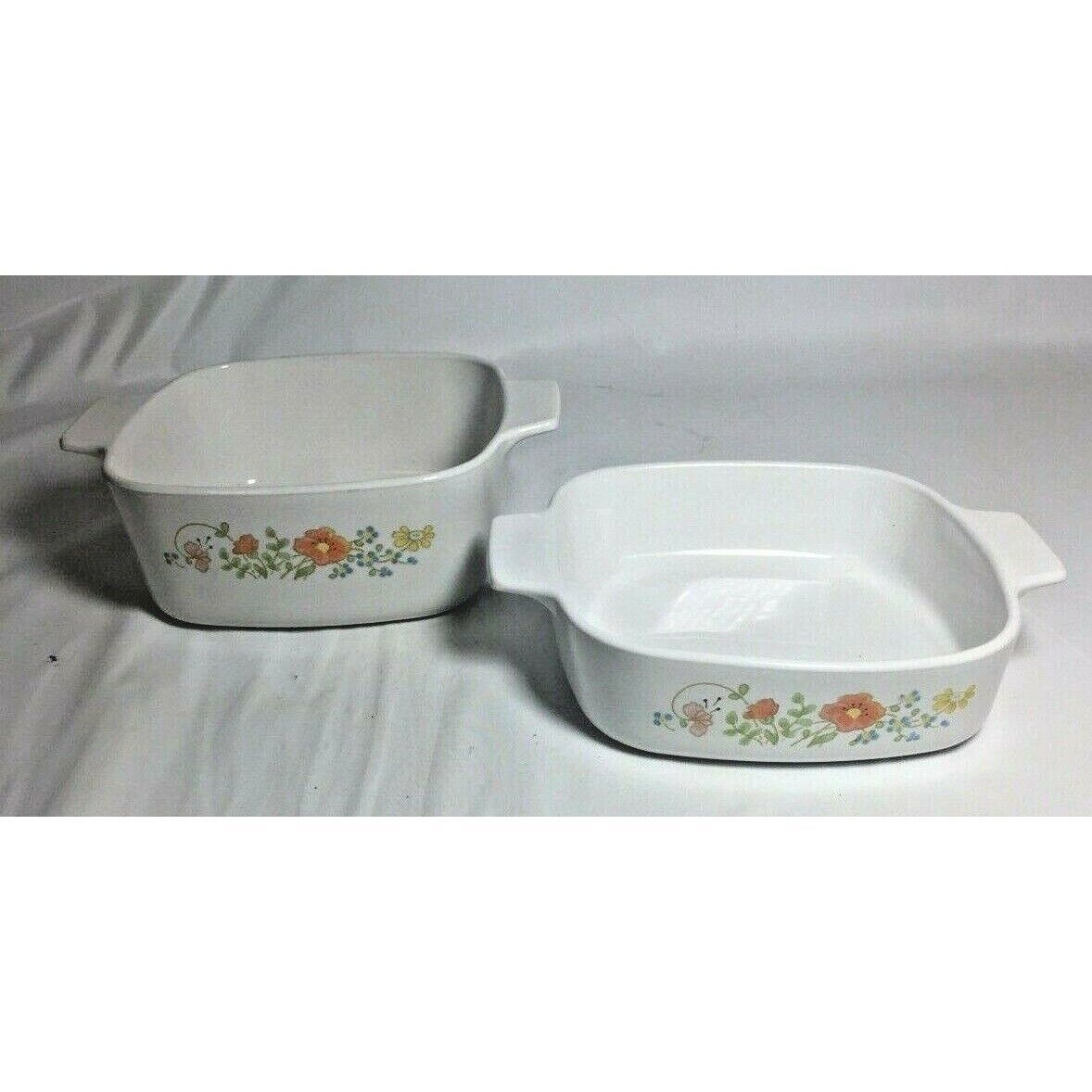 Vintage CorningWare Wildflower best A-8-11 2Qt Casserole Dish with Lid Bakeware Set