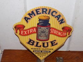 Vintage American Blue Cleaner Cardboard Store Sign - $44.55