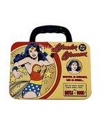 DC Comics Wonder Woman 7.5&quot; Square Metal Tin Tote Vintage Lunch Box Some... - £54.67 GBP