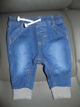 Cat &amp; Jack Denim Joggers Jeans Size 0/3 Months Infants NEW - £11.49 GBP