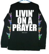Bon Jovi Livin&#39; On A Prayer Black Adult Long Sleeve Tee Shirt T-Shirt Sz... - £39.84 GBP