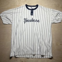 Vintage Russel Athletic Yankees Jersey Henley 2 Button Shirt Men&#39;s sz XXL - £15.81 GBP