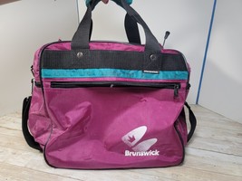 Brunswick Bowling Bag Magenta Purple Bag With Front Pockets Retro 90s Strap - $321.59 MXN