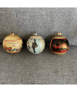 3 Vintage Hallmark Bulb Ornaments 1978 1979 1980 Norman Rockwell - $44.95 CAD