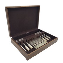 Lee Wigfull Etched Set of 24 Pc 12 Fruit Knives 12 Forks Mother of Pearl... - £224.21 GBP