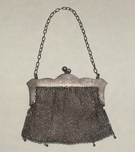 VINTAGE Silver Mesh Purse ART DECO Floral Design Deely Lee Massachusetts - £200.80 GBP