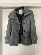 Covington Womens Wool Coat Black Trench Vintage Small Premium Button Accent - $56.24 CAD