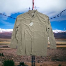 NEW Pardazzio Uomo Size Large Men Beige Button Up Long Sleeve Shirt - $14.85