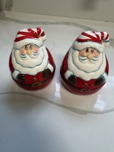 Vintage Made In Taiwan Roly Poly Santa Salt Pepper Shakers  - £6.01 GBP