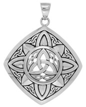 Jewelry Trends Sterling Silver Celtic Trinity Sunburst Pendant - £49.56 GBP