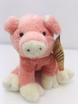 Pink Pig Plush Doll Stuffed Toy 6 in. Pink White Trim Wildlife Artist 2010  - £7.59 GBP