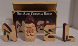 Vintage Kurt S Adler Kandy&#39;s Folk Art Noel Santa Christmas Blocks Shelf Sitter - £15.59 GBP