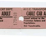 Pair of W C C Transport Dept Cable Car Adult Tickets Wellington New Zeal... - $27.72