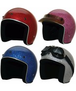 Biker Helmet, HCI 10 Assorted Color Glitter Open Face Helmet, No goggle - $74.58 CAD