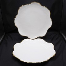 Lot of 2 Ceramic Platter Gold Rim Hand Painted made in Italy 13&quot; - £34.95 GBP