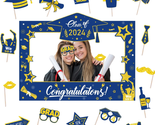 Graduation Decorations Class of 2024 Photo Booth Props - Blue and Gold 2... - $25.17