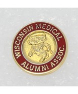 University of Wisconsin Medical Alumni Pin Goldtone 3/4&quot; Diameter Badgers - $15.67