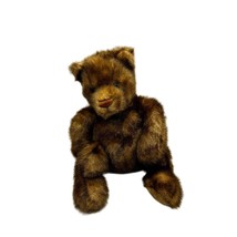 Gund 14&quot; MINKY Teddy Bear Brown Jointed Plush #6421 Retired 1999 Faux Mink - $17.59