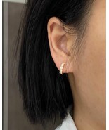 Round Diamond Solitaire Earring 925 Silver Moissanite Huggie 925 Silver ... - $286.35 CAD