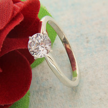 2Ct Round CZ Solitaire Engagement Ring 14k White Gold Over Gift for Women Size 7 - £32.70 GBP