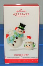 2015 Hallmark Steeped In Spirit KOC Member Exclusive Tea Pot Cup Ornament Set  - £26.07 GBP